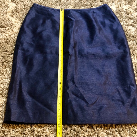 Kasper Metallic Navy Blue Pencil Skirt - Picture 2 of 6